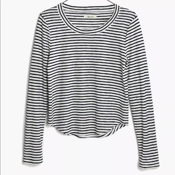 Madewell sound ribbed crewneck tee in kramer stripe - Picture 1 of 5